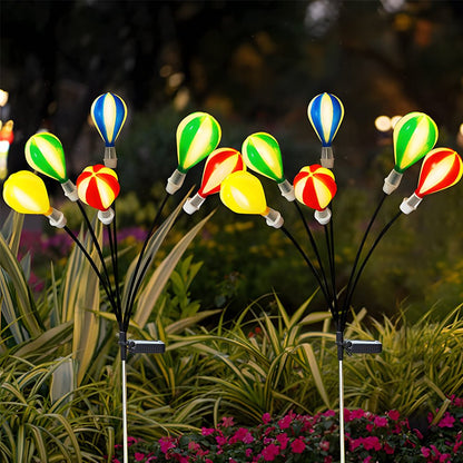 Swinging Solar LED Hot Air Balloon Lights 2 Pack for Outdoor Gardens