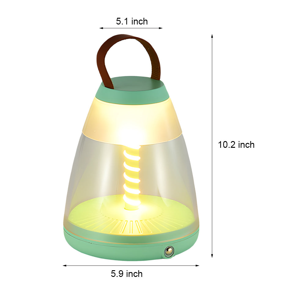 Spiral LED Outdoor Table Lamp – Battery-Powered Rechargeable Portable Patio Light with Touch Control