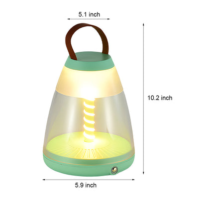 Spiral LED Outdoor Table Lamp – Battery-Powered Rechargeable Portable Patio Light with Touch Control