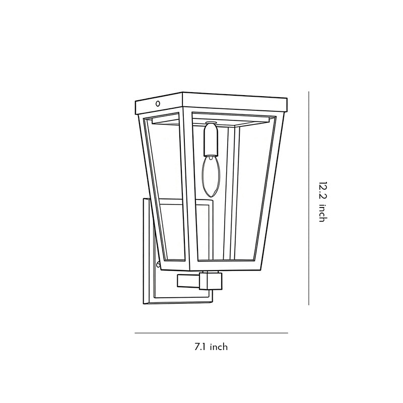 Outdoor Wall Light Rectangle Waterproof LED Dual-Power Light