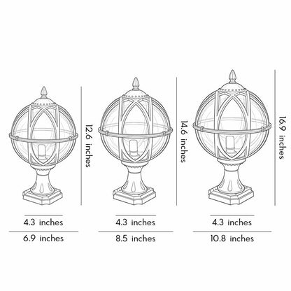 Globe Pillar Lights European Glass Waterproof Outdoor Lamp