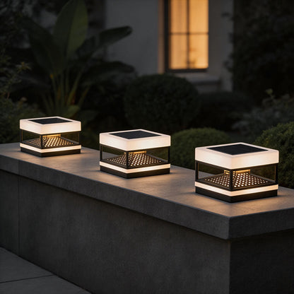 Pillar Top Lights Modern Outdoor Waterproof Square Light