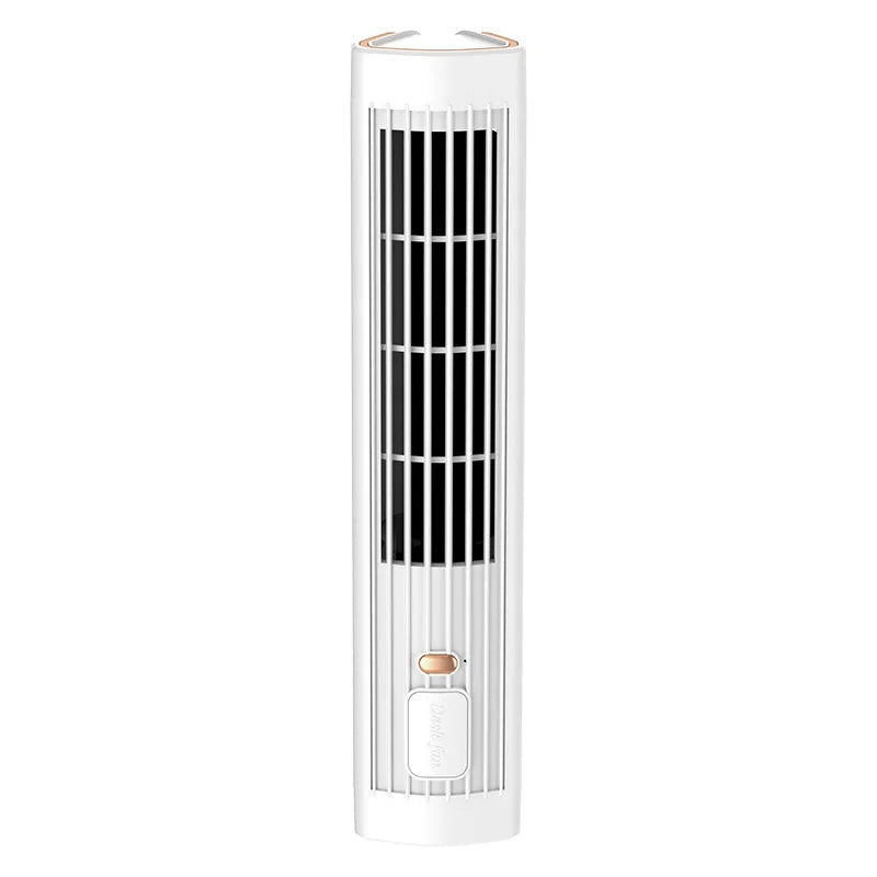 USB Rechargeable Tower Fan Portable Air Conditioner - 3-Speed Bladeless Standing Fan for Home Office