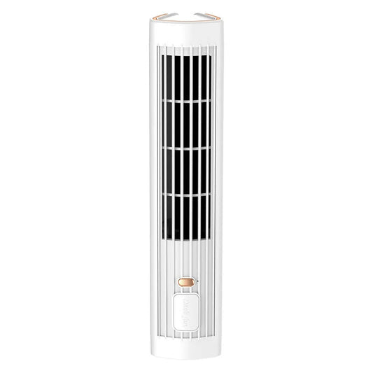 USB Rechargeable Portable Tower Fan – 3-Speed Bladeless Standing Fan for Home & Office