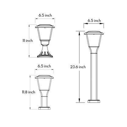 LED Garden Light Outdoor Minimalist Modern 6.5inch Bollard Light