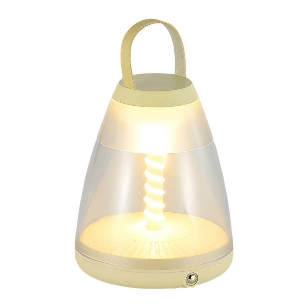 Spiral LED Outdoor Table Lamp – Battery-Powered Rechargeable Portable Patio Light with Touch Control