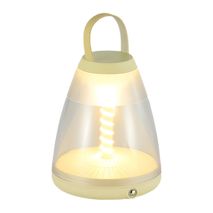 Spiral LED Outdoor Table Lamp – Battery-Powered Rechargeable Portable Patio Light with Touch Control