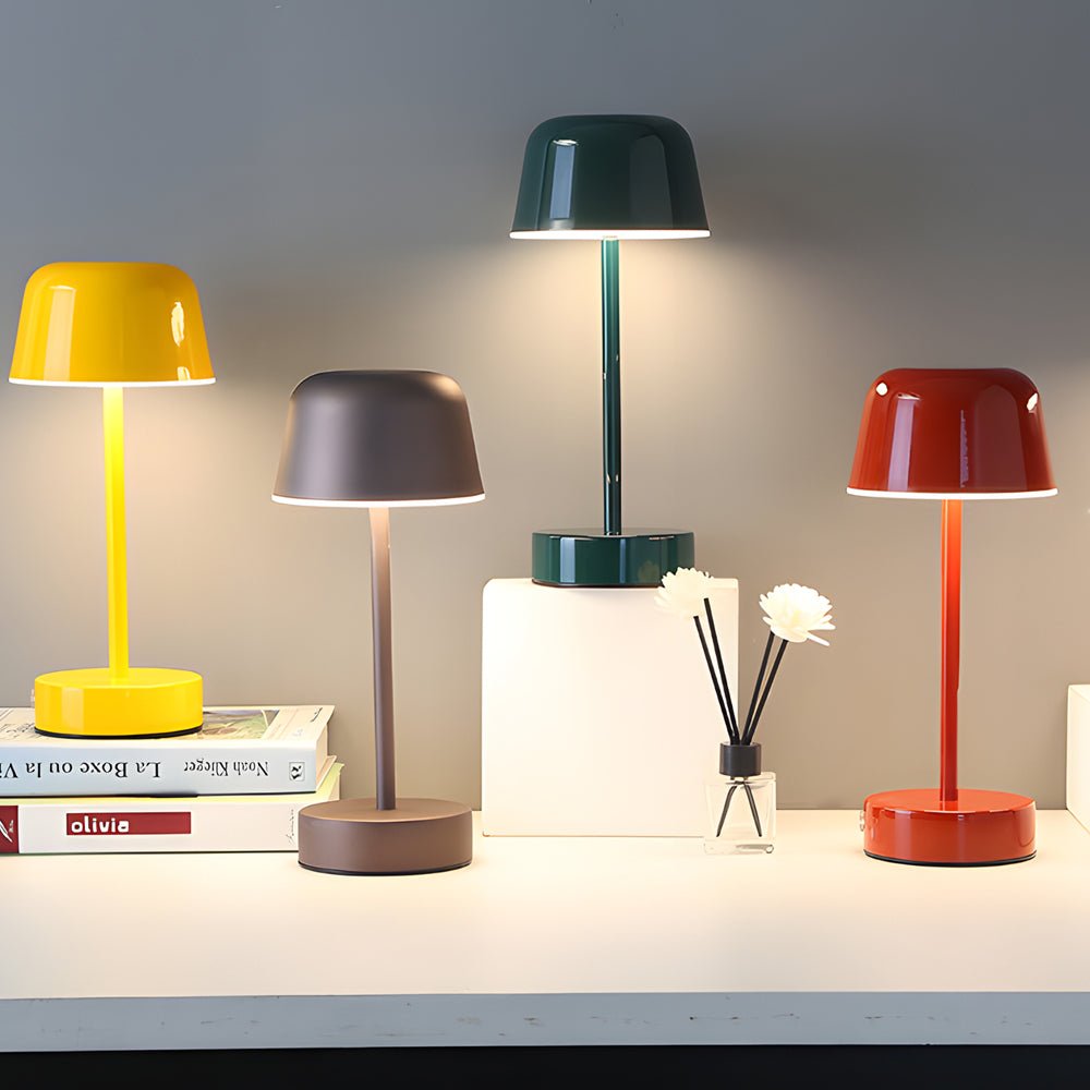 Hat-Style Metal Table Lamp – Colorful Tunable LED Accent Light for Bedroom & Home Office