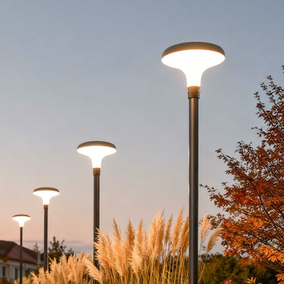 UFO Solar Street Light Waterproof Solar Powered Black LED Pole Lamp