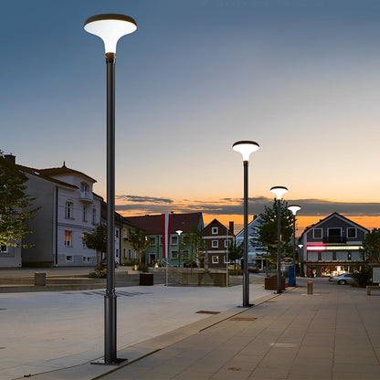 UFO Solar Street Light Waterproof Solar Powered Black LED Pole Lamp