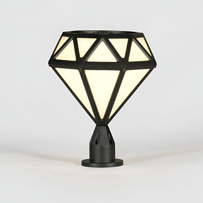 Modern Outdoor Pillar Lights Diamond-Shaped LED Waterproof Light