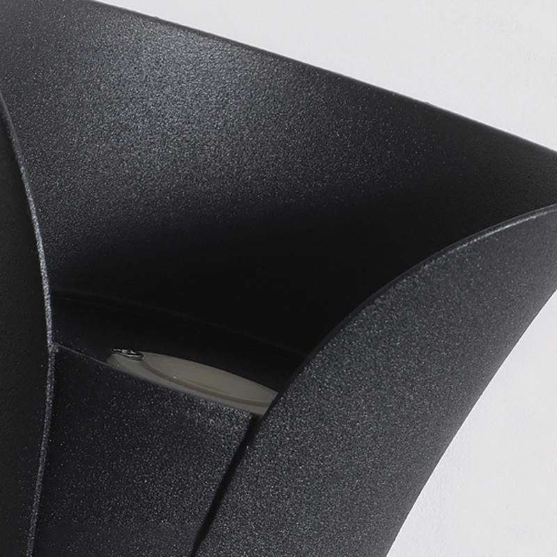 Up Down Wall Lights Modern Curved LED – Outdoor Waterproof Architectural Sconce with Motion Sensor Option