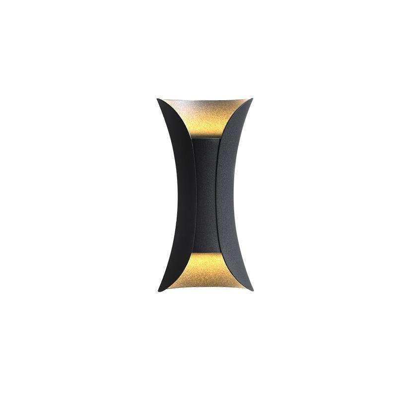 Up Down Wall Lights Modern Curved LED – Outdoor Waterproof Architectural Sconce with Motion Sensor Option