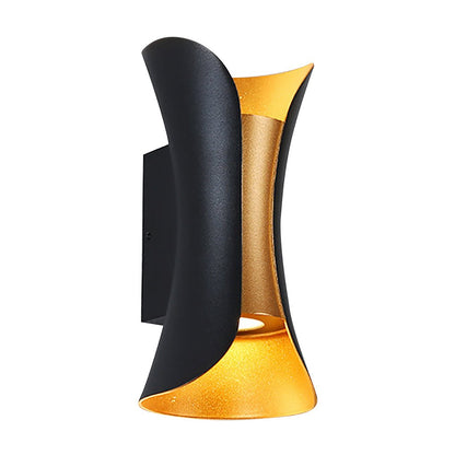 Up Down Wall Lights Modern Curved LED – Outdoor Waterproof Architectural Sconce with Motion Sensor Option