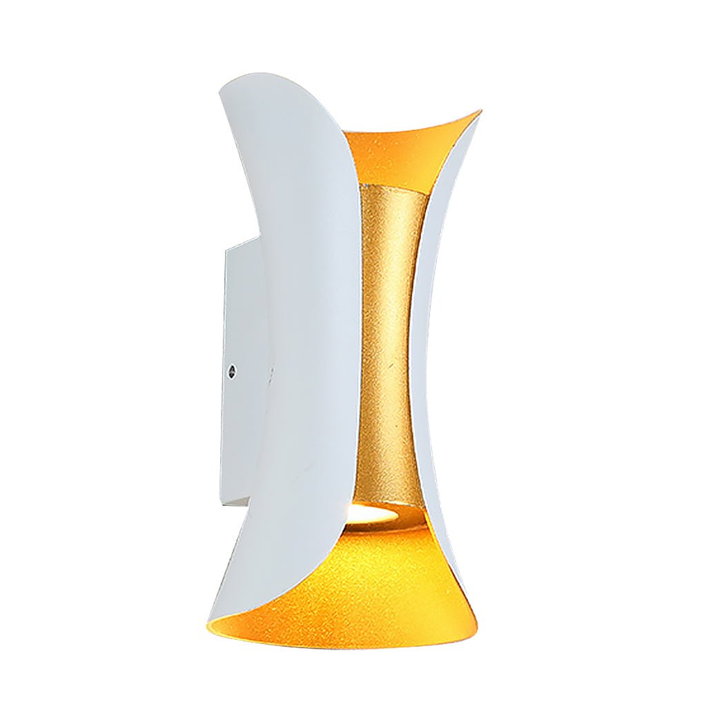 Up Down Wall Lights Modern Curved LED – Outdoor Waterproof Architectural Sconce with Motion Sensor Option