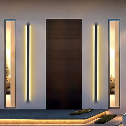 Long Black Outdoor Lights Modern LED Linear Wall Light