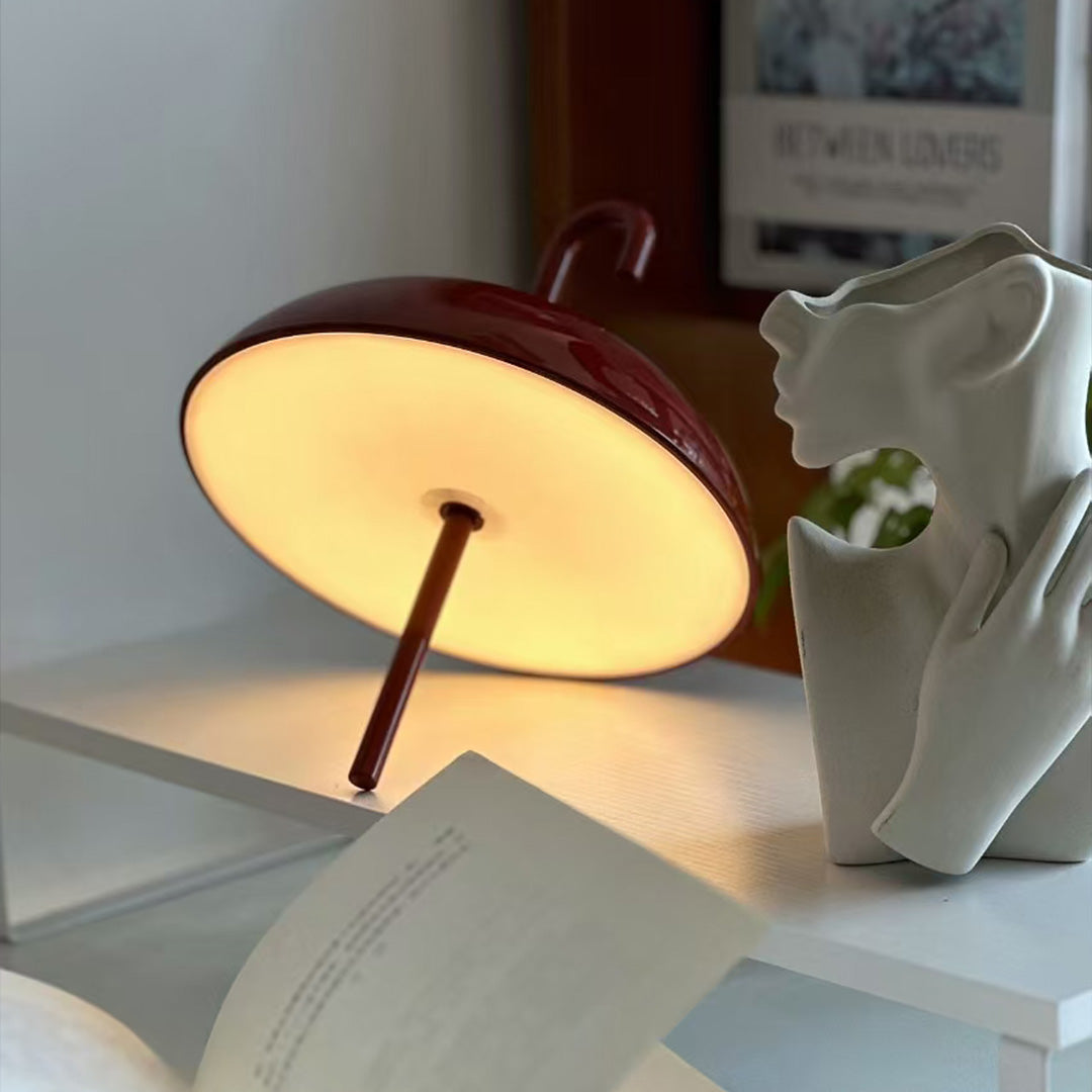 USB Rechargeable Table Lamp - Portable, Dimmable LED Touch Lamp with Umbrella-Style Design
