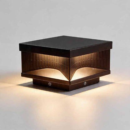Square Outdoor Pillar Lights Stripe Decorative LED Light
