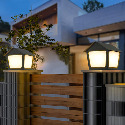 Deck Post Cap Lights Unique Shape Chic Outdoor Garden Post Lights