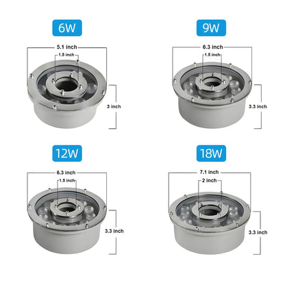 Water Fountain Lights LED Waterproof Stainless Steel Lamp