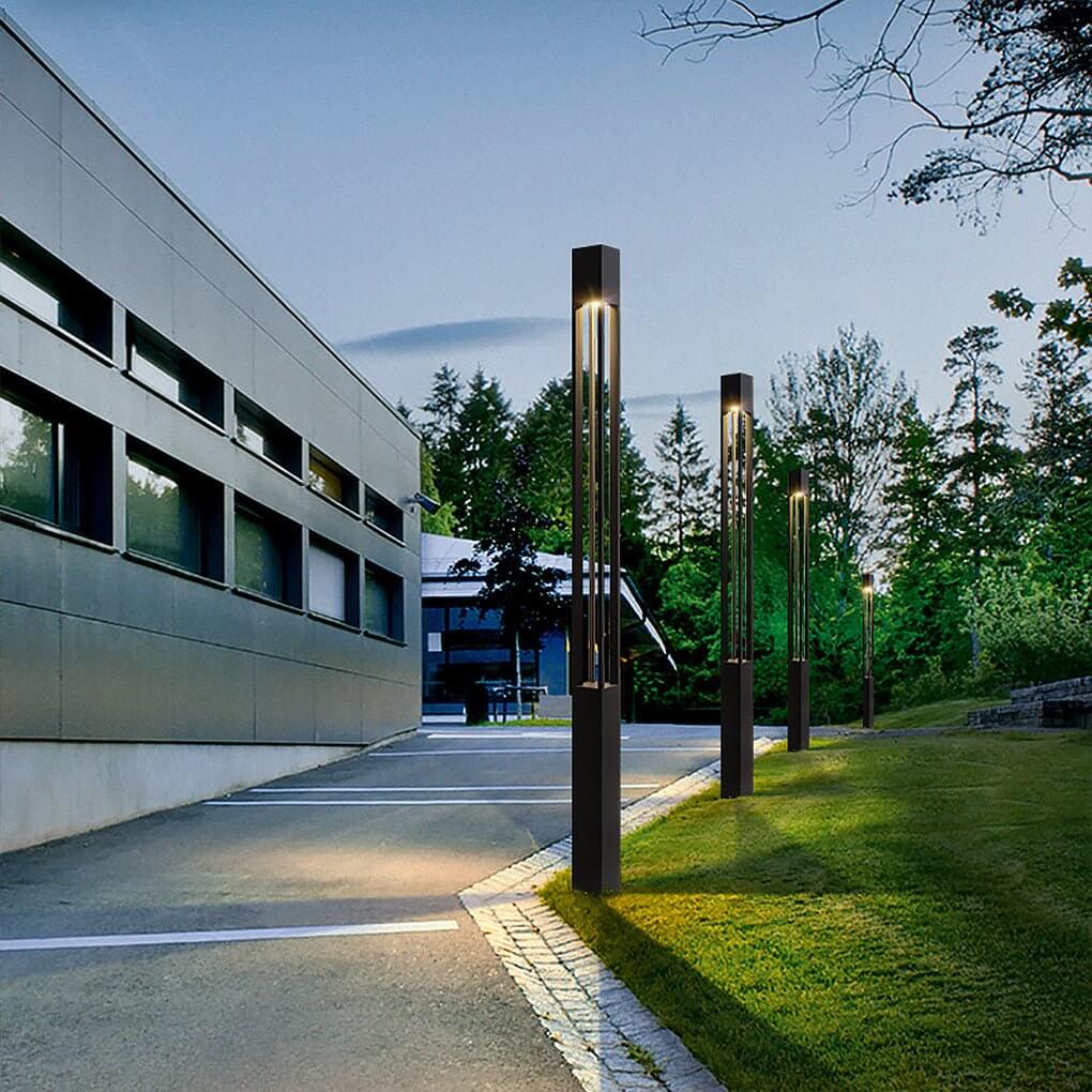 LED Bollard Path Lights Modern Black – High-Output COB Landscape Pathway Light for Walkways & Driveways