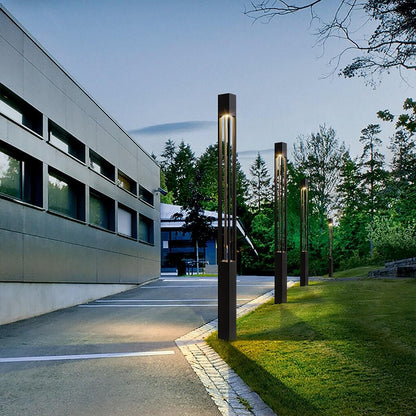 LED Bollard Path Lights Modern Black – High-Output COB Landscape Pathway Light for Walkways & Driveways