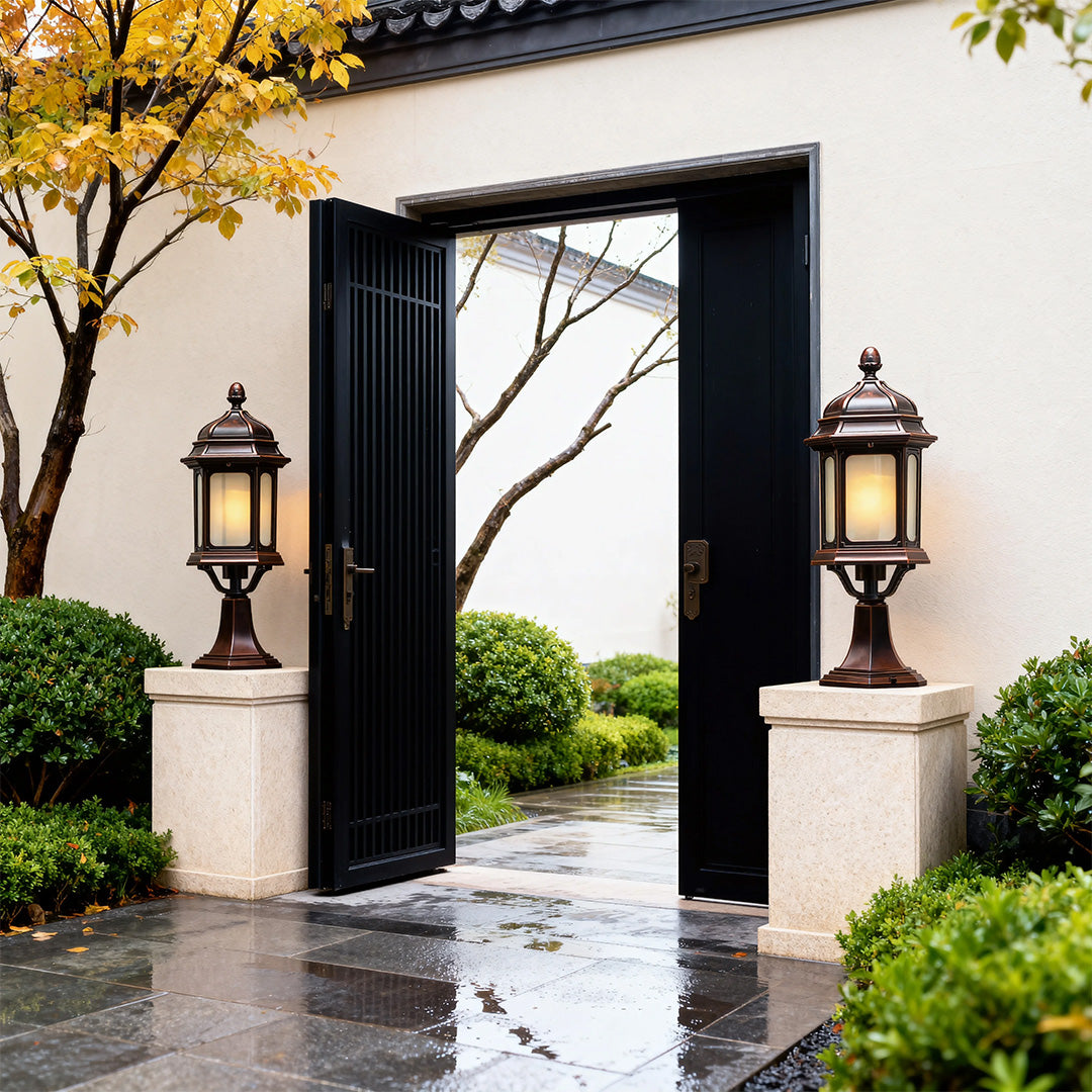 Outdoor Patio Pillar Lights Weatherproof High-Brightness Light