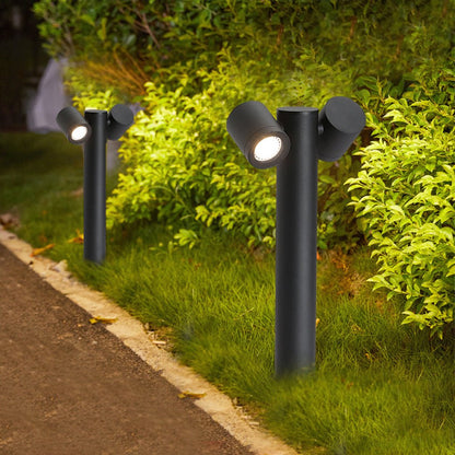 Double Light Bollard Light Rotatable Outdoor Lawn Light