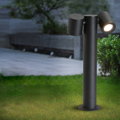 Double Light Bollard Light Rotatable Outdoor Lawn Light