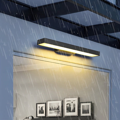 LED Linear Wall Light Outdoor Black Rectangular – IP65 Motion Sensor Sconce for Modern Exterior