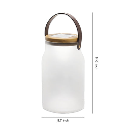 Solar Powered Camp Lantern Waterproof Teak Handle Light