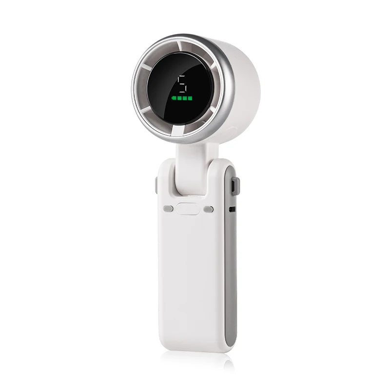 Handheld Turbo Fan Foldable with Digital Display - Rechargeable Portable Mini Fan for Travel Outdoor