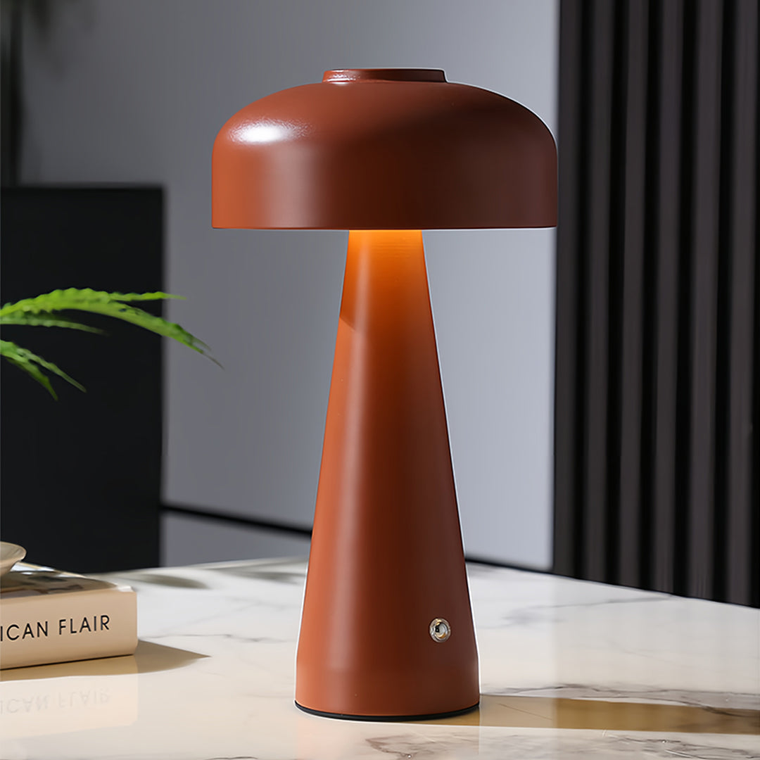 Mushroom Table Lamp Dimmable – Touch-Control Rechargeable Portable LED Bedside Light in White & Black
