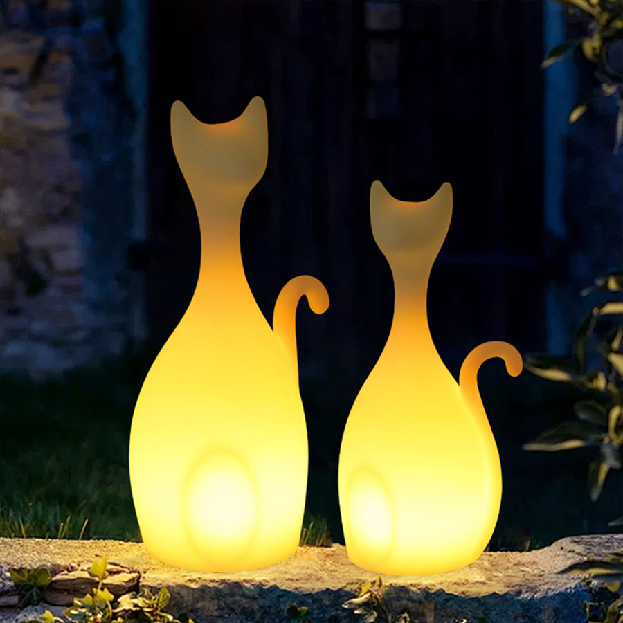Solar Powered Animal Garden Lights PE Material Cat Animal Lighting